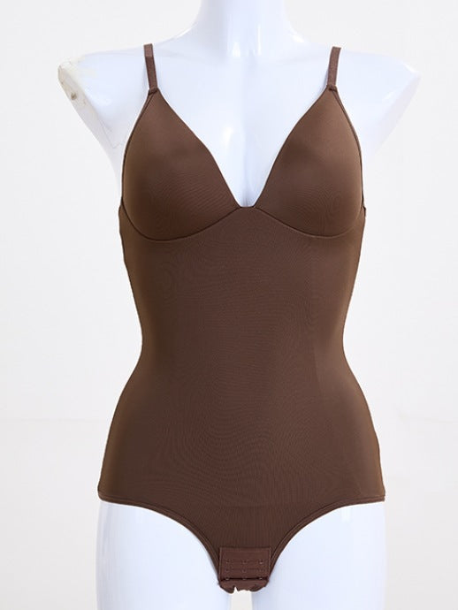 V-Neck Shapewear Bodysuit - Waist & Tummy Control Cami Shaper