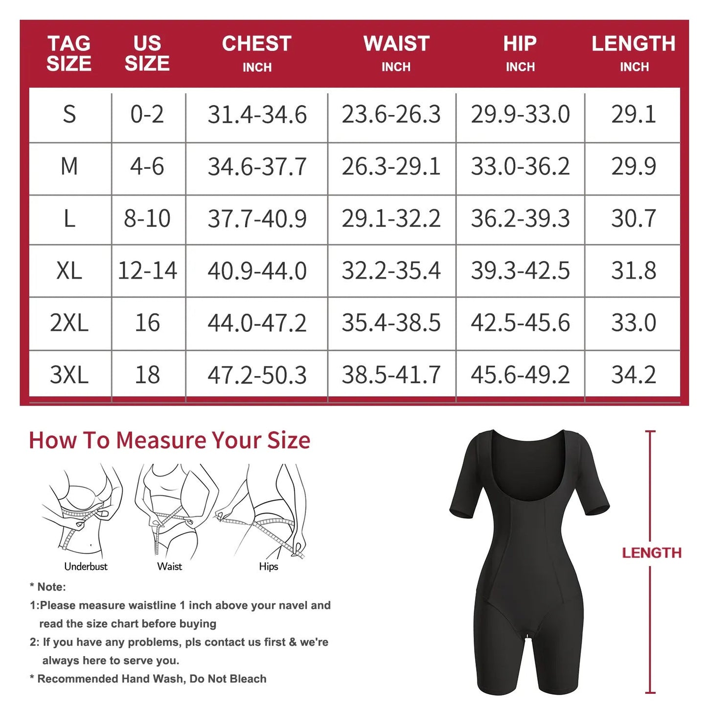 Women's Shapewear Bodysuit - U-Neck Waist Control & Hip Lift 
