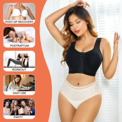 Zip Front Shapewear Bodysuit - Adjustable Straps Body Contouring Shaper 