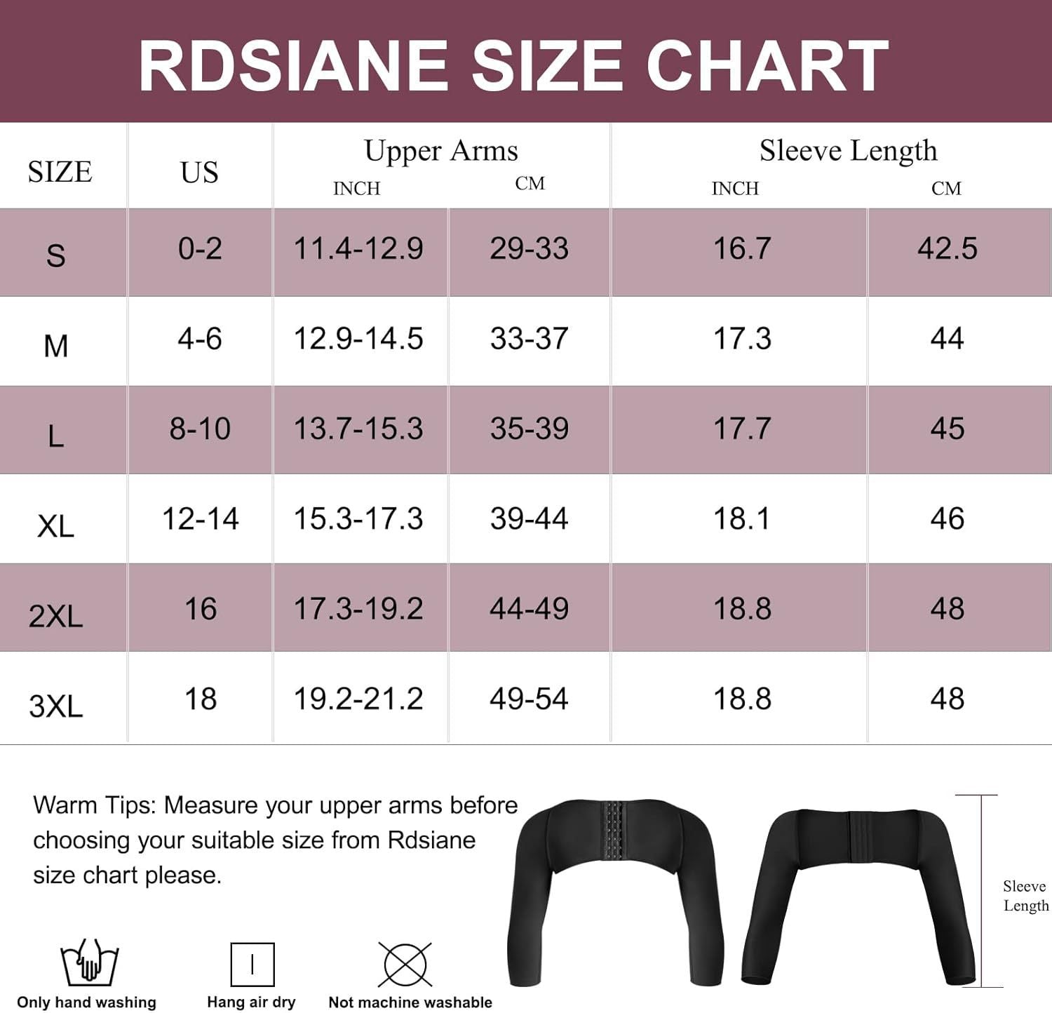 Post-Surgery Compression Arm Sleeves - Long Sleeve with Chest Support 