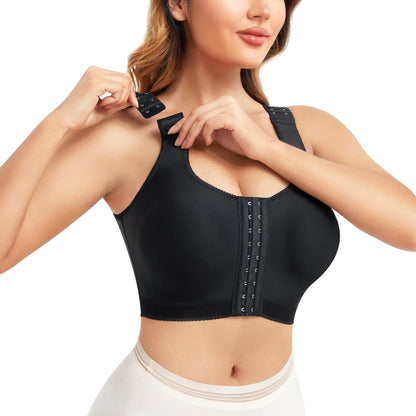 Zip Front Shapewear Bodysuit - Adjustable Straps Body Contouring Shaper 