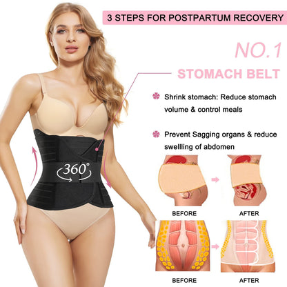 Postpartum Belly Wrap Belt - Waist Trainer for Recovery & Slimming 