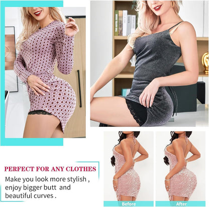 Butt Lift Padded Shapewear Shorts - Lace Trim Thigh Slimming Control 