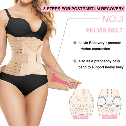 Postpartum Belly Wrap Belt - Waist Trainer for Recovery & Slimming 