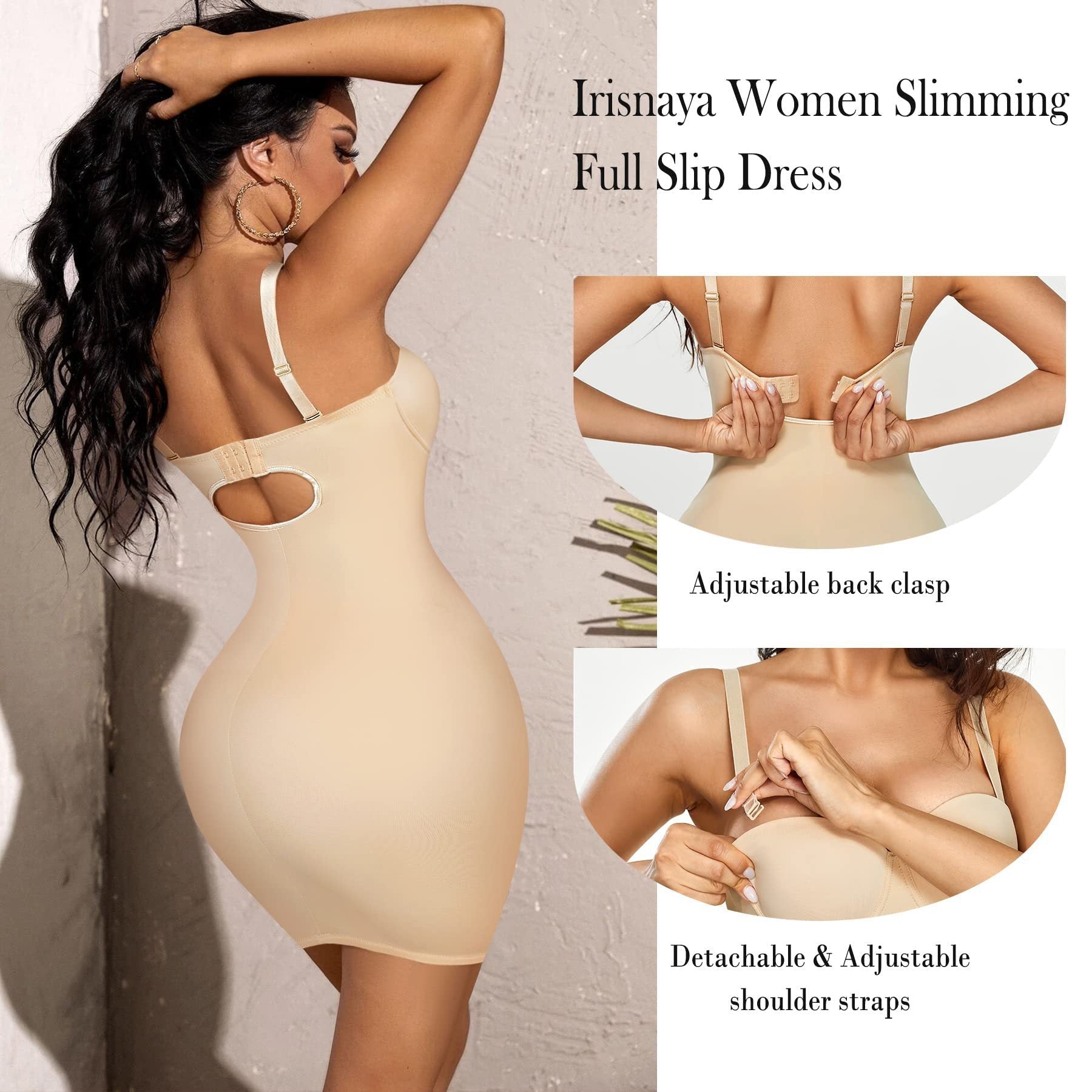 High Waist Shapewear Slip Dress - Slim Fit Hip Shaping Bodycon 